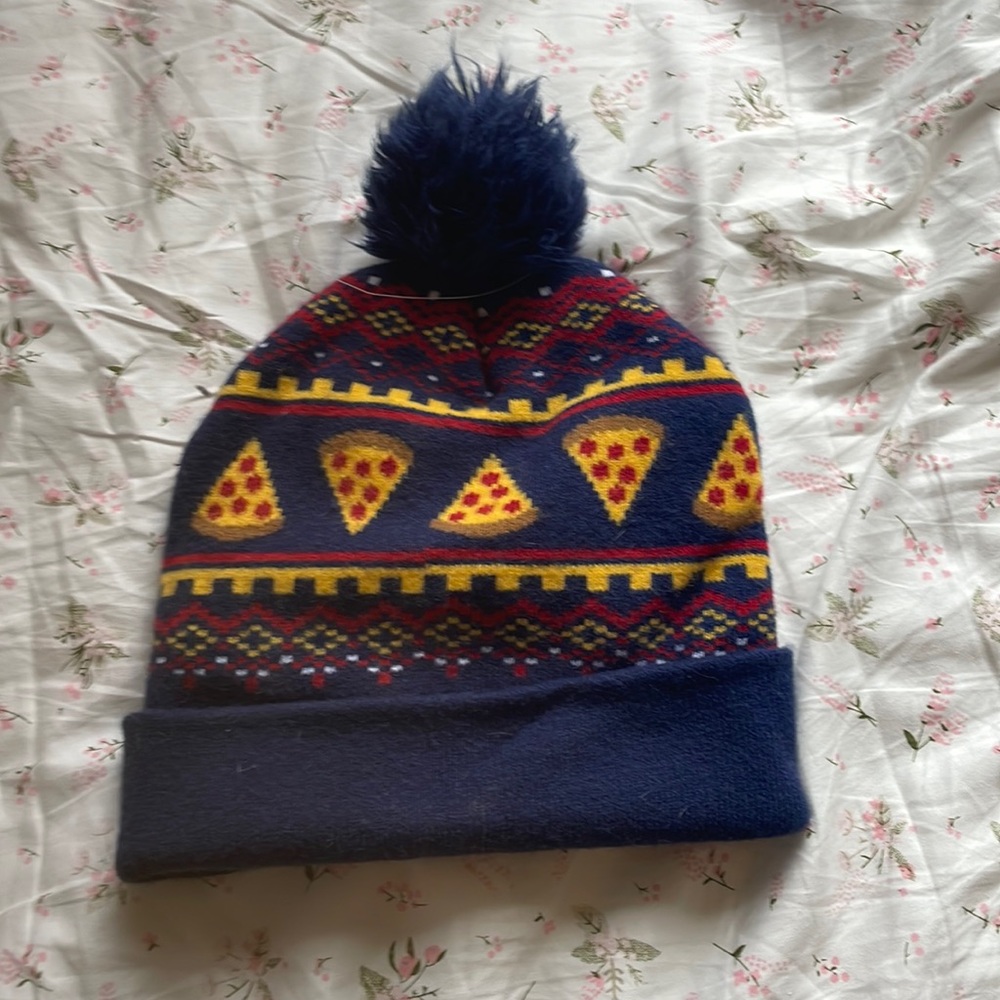 Dark blue pizza beanie